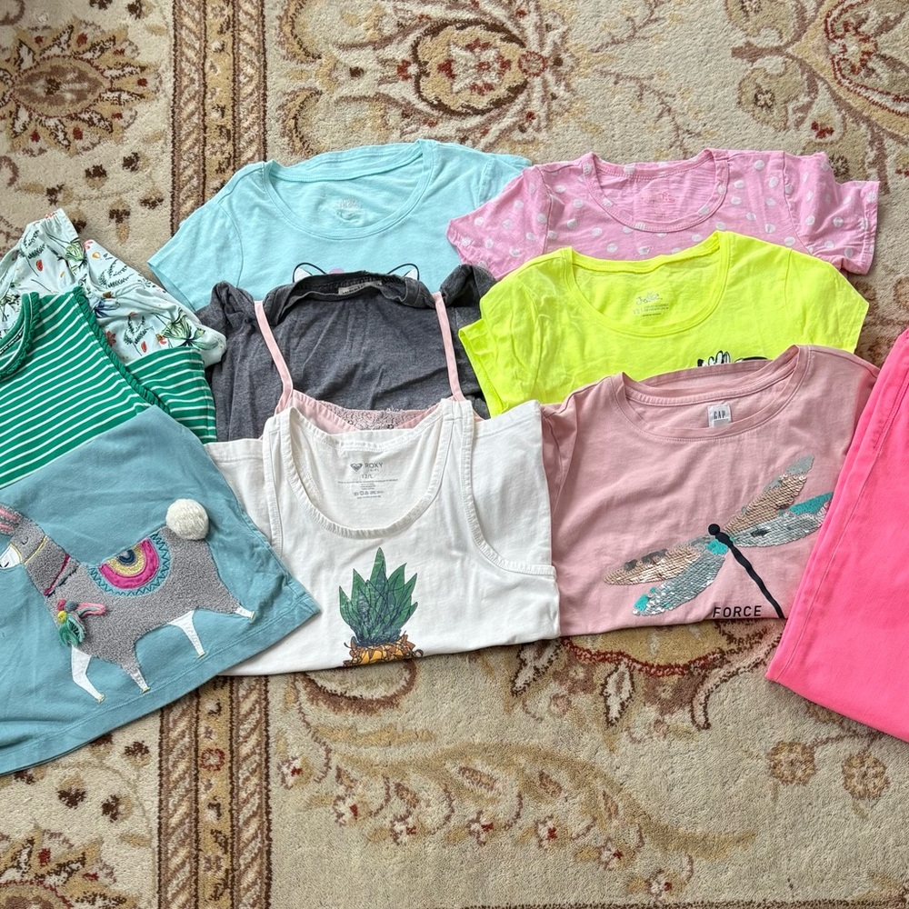 9 kids Tops - Pink, Green, and Blue Collection and pink jeans
